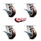 Service Caster 5 Inch Kingpinless Poly on Polyolefin Wheel Swivel Caster Set with Brakes SCC SCC-KP30S520-PPUR-SLB-4 - alternate 4